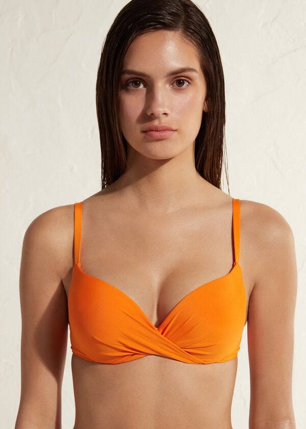 reggiseno bikini ecologico arancione da donna calzedonia super padded push up indonesia