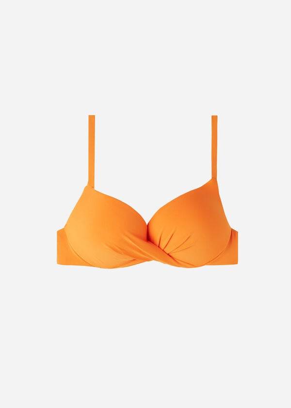 reggiseno bikini ecologico arancione da donna calzedonia super padded push up indonesia