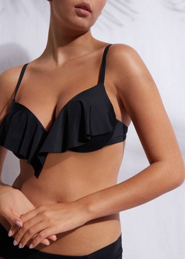reggiseno bikini super imbottito push-up da donna calzedonia indonesia eco cobey nero
