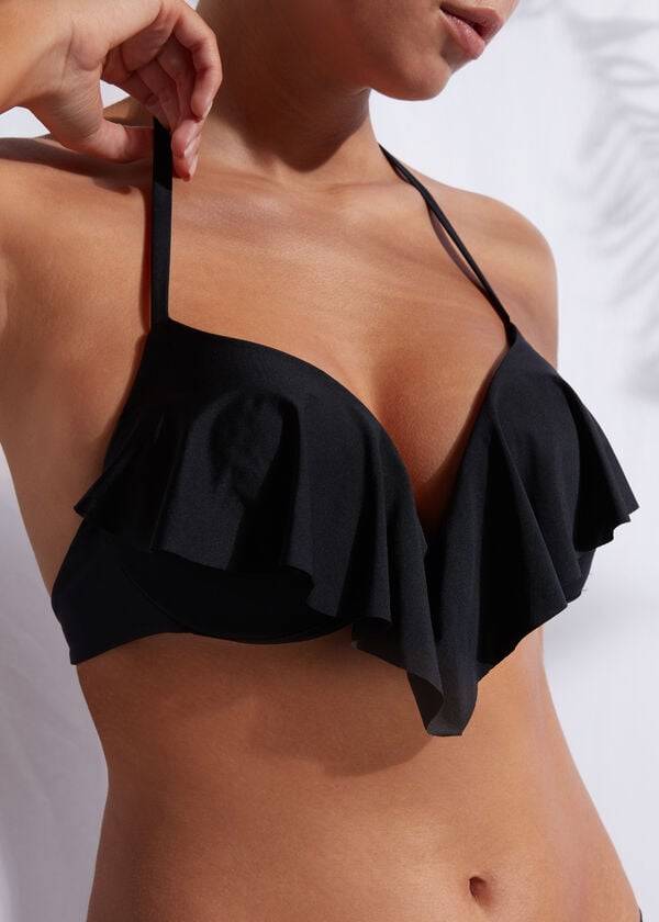 reggiseno bikini super imbottito push-up da donna calzedonia indonesia eco cobey nero