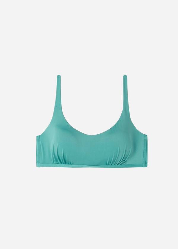 top bikini ecologico in stile canotta calzedonia da donna color turchese in indonesia
