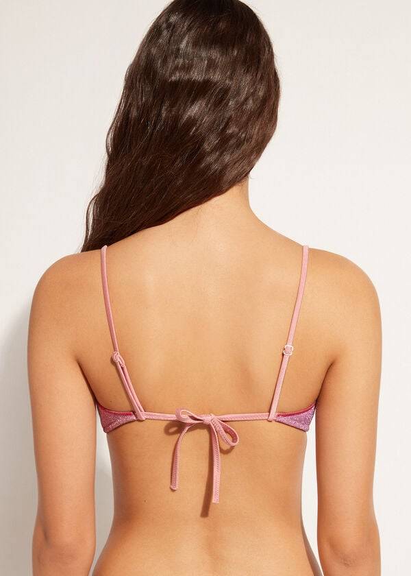 top bikini da donna calzedonia tank style lamé lisbona rosa