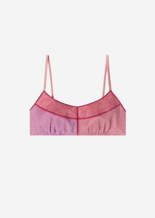 top bikini da donna calzedonia tank style lamé lisbona rosa