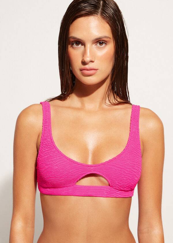 calzedonia tank-style cut out miami bikini top da donna rosa