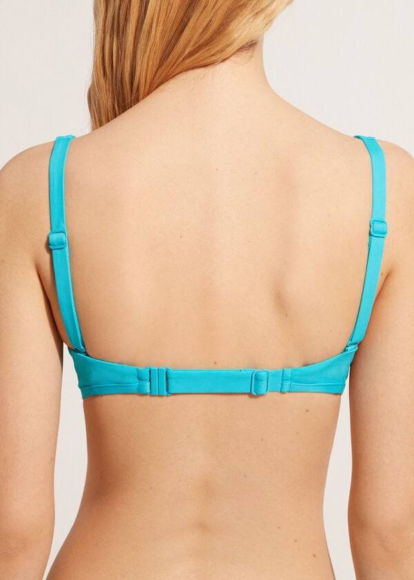 top bikini da donna in stile canotta calzedonia color turchese e verde indonesia