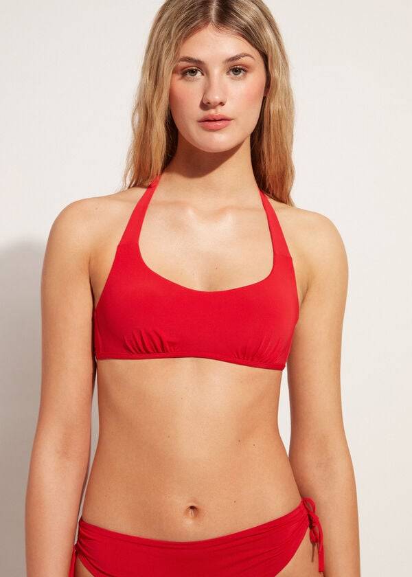 top bikini da donna calzedonia modello canotta indonesia rosso