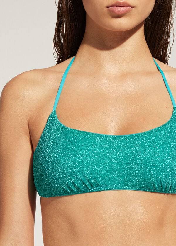 calzedonia tank-style las vegas bikini top da donna blu