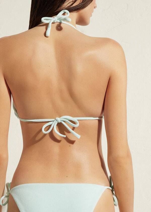 calzedonia triangle string beverly hills eco bikini top da donna blu