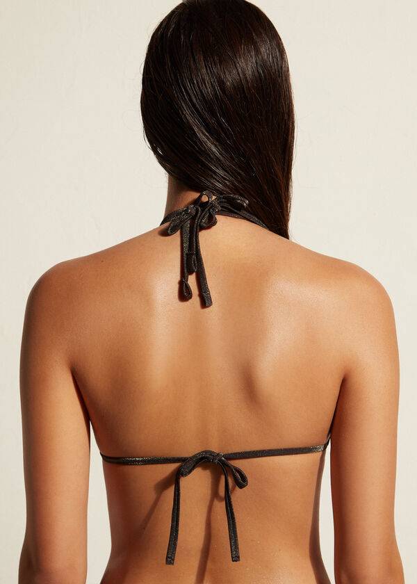 calzedonia triangle string hollywood bikini top da donna nero
