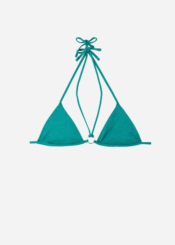 calzedonia triangle string hollywood bikini top da donna verde