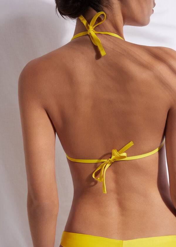 top bikini ecologico a triangolo giallo calzedonia da donna in indonesia