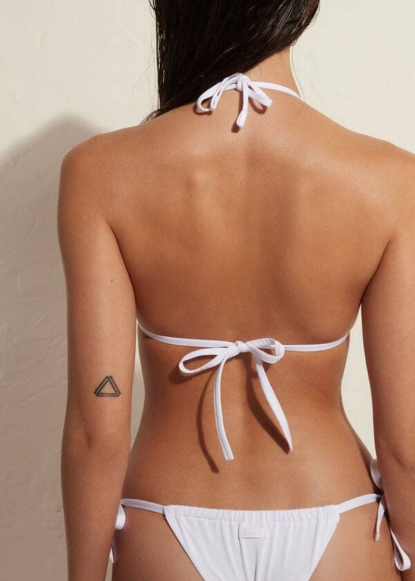 top bikini da donna bianco calzedonia triangle string indonesia eco rosa