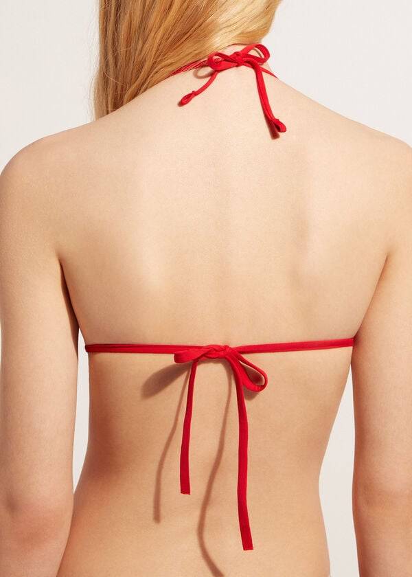 top bikini da donna rosso calzedonia triangle string indonesia eco rosa