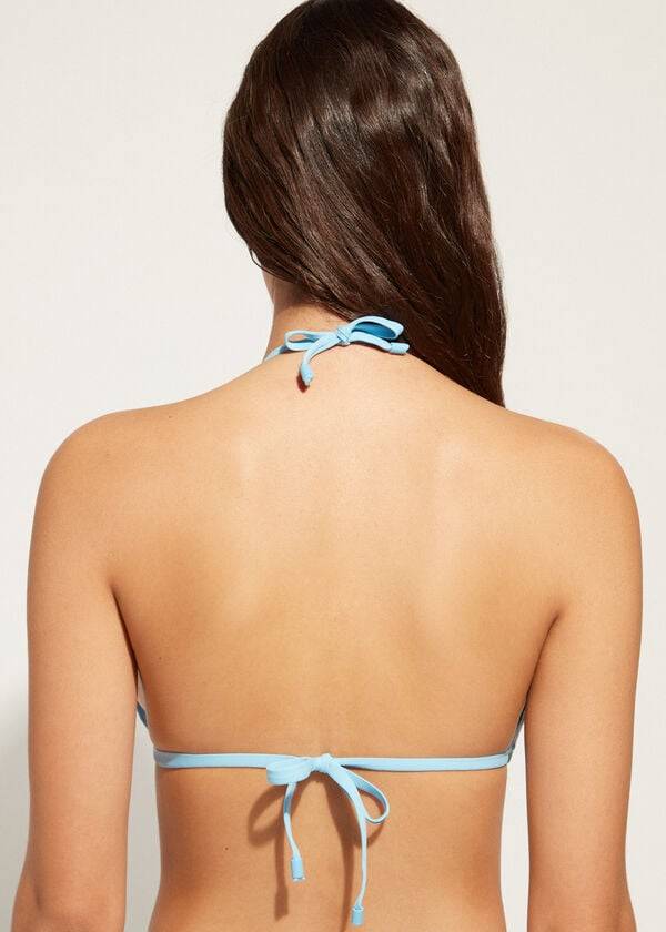 reggiseno bikini a triangolo islamorada da donna calzedonia blu