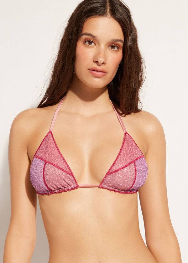 reggiseno bikini da donna lisbona triangle string rosa calzedonia