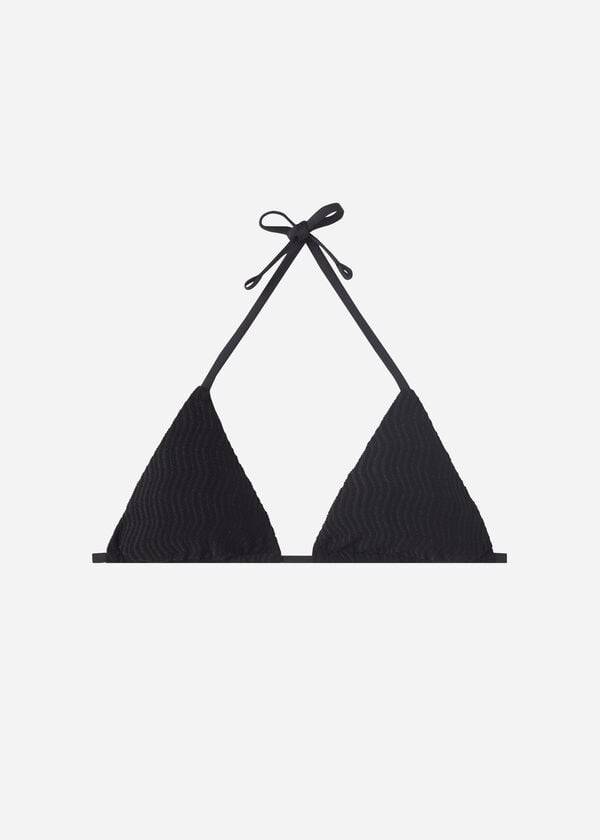 reggiseno bikini a triangolo con perizoma mykonos calzedonia da donna nero