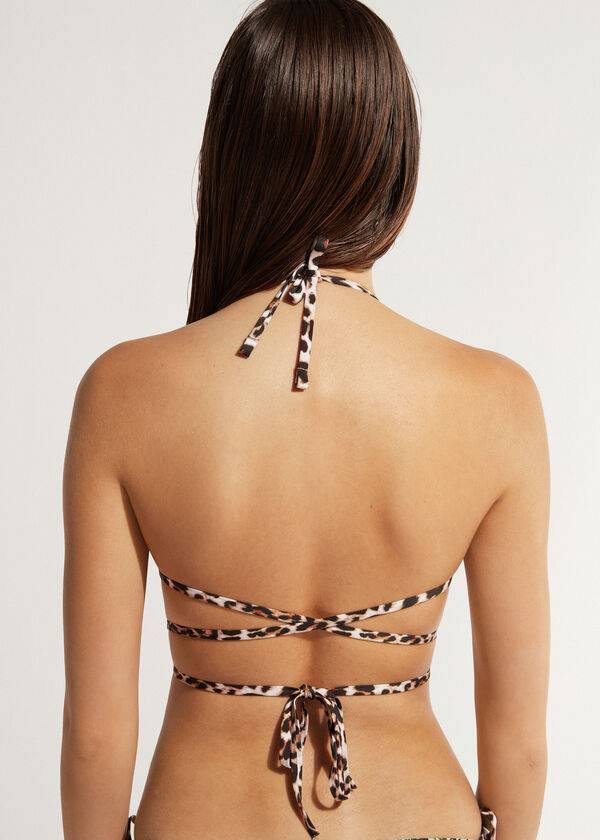 reggiseno bikini ecologico nairobi con perizoma a triangolo calzedonia da donna colore verde