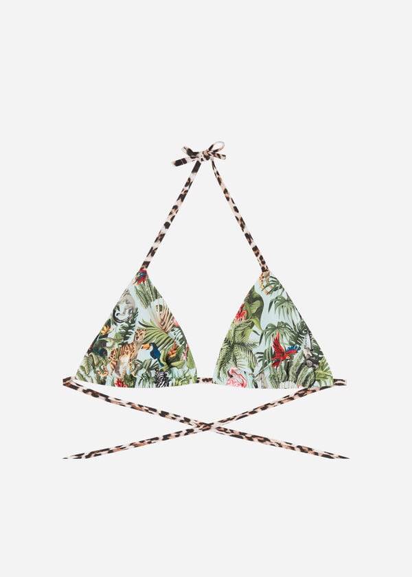 reggiseno bikini ecologico nairobi con perizoma a triangolo calzedonia da donna colore verde