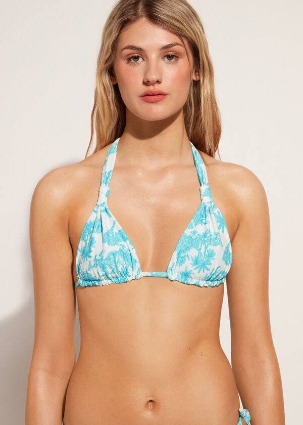 reggiseno bikini a triangolo sorrento calzedonia da donna blu