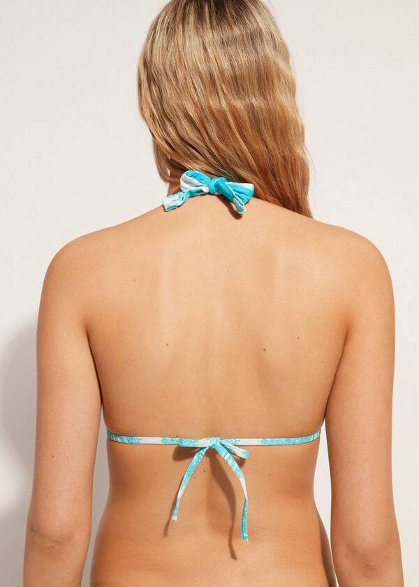 reggiseno bikini a triangolo sorrento calzedonia da donna blu