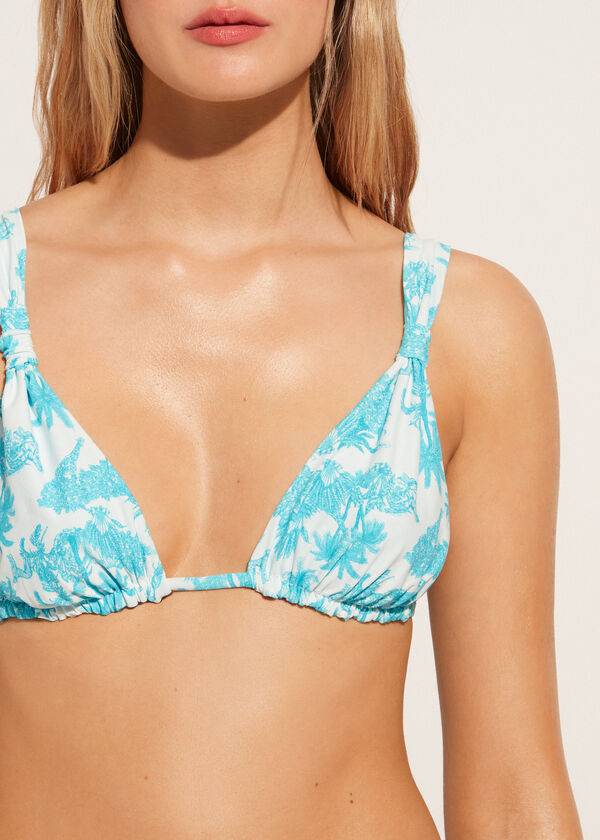 reggiseno bikini a triangolo sorrento calzedonia da donna blu