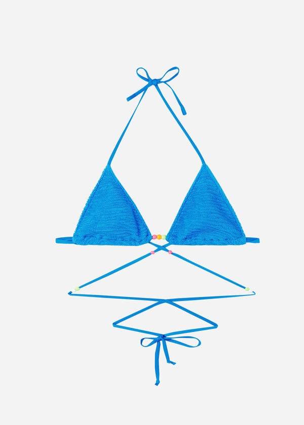 reggiseno bikini a triangolo san diego con laccetti calzedonia da donna blu