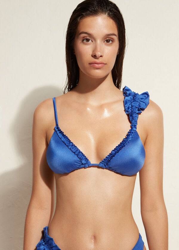 calzedonia triangle string vienna bikini top donna blu