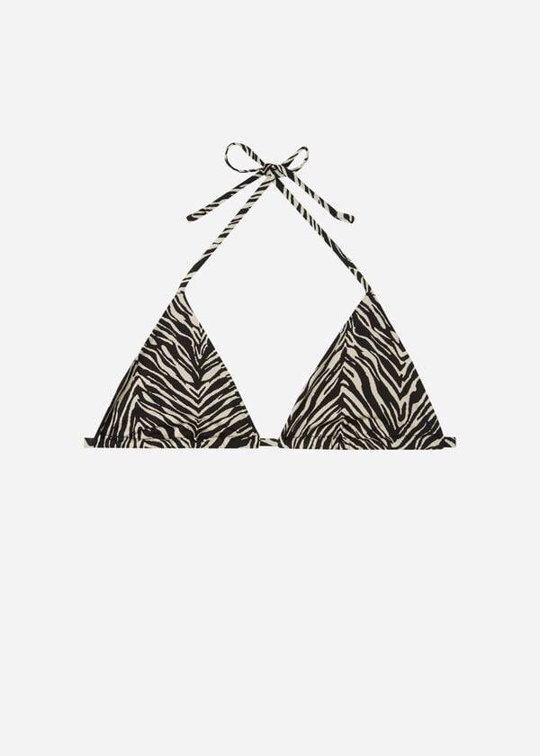 calzedonia triangle string zebra nairobi bikini top da donna nero
