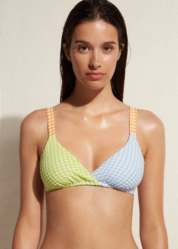 reggiseno bikini a triangolo valencia calzedonia da donna verdeblu