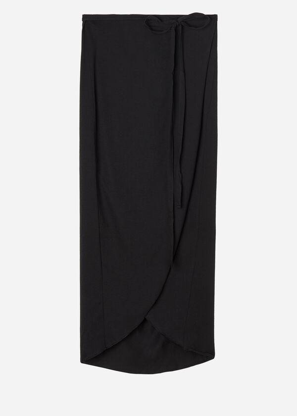 copricostume pareo lungo incrociato calzedonia da donna nero
