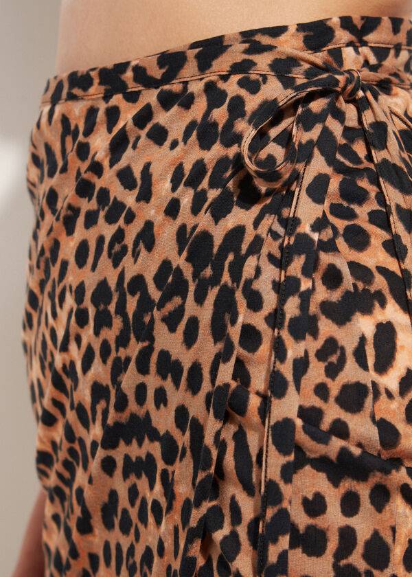 calzedonia long crossover pareo copricostume da donna marrone