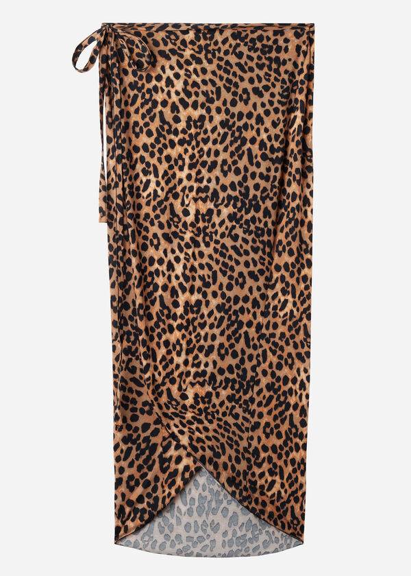 calzedonia long crossover pareo copricostume da donna marrone