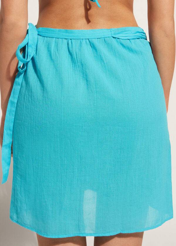 copricostume corto da donna calzedonia color turcheseverde