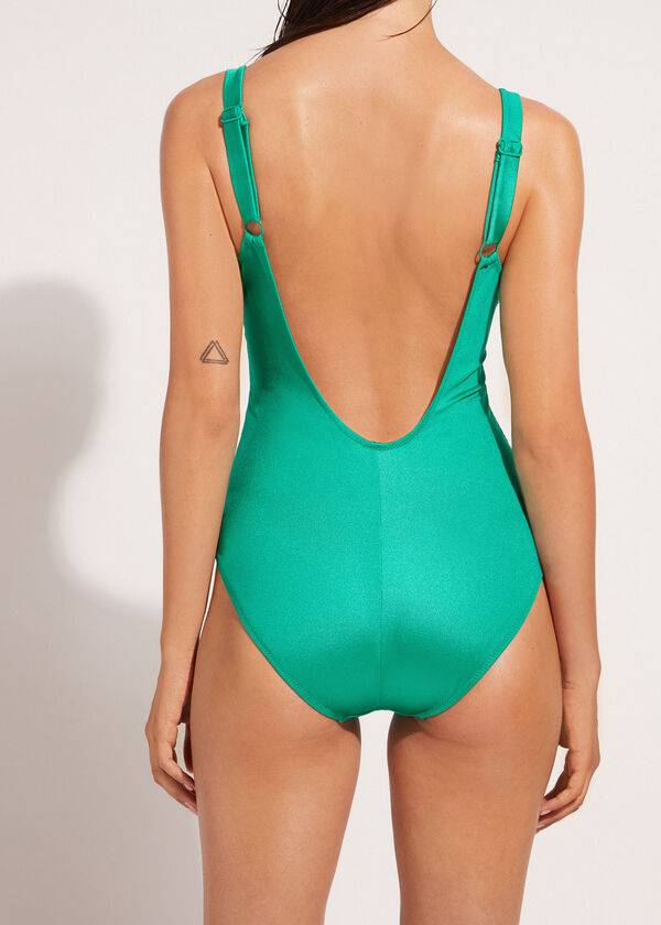 costumi da bagno interi da donna calzedonia cannes verdi