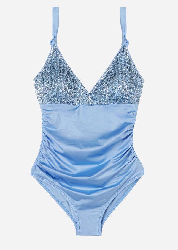costume da bagno intero da donna calzedonia cannes blu
