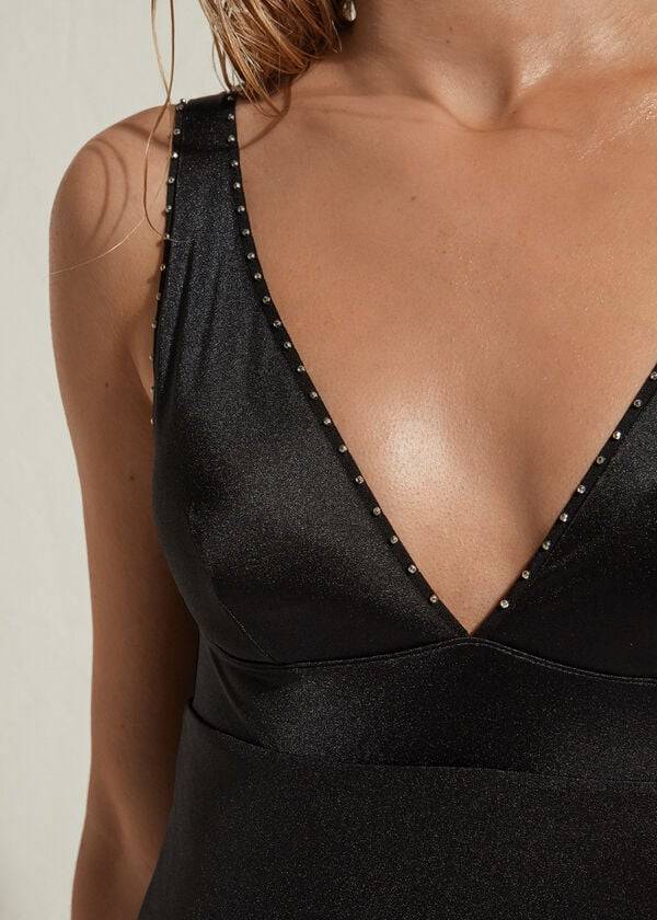 costume intero da bagno da donna ginevra calzedonia nero
