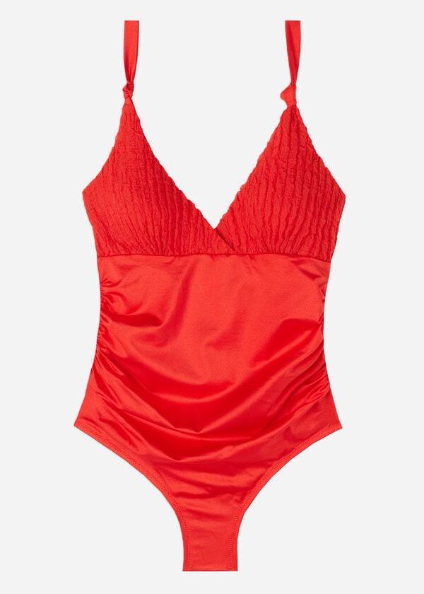 costume da bagno intero rosso calzedonia marrakech da donna