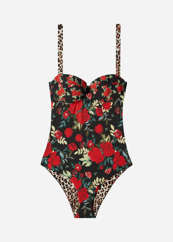 calzedonia costume intero reversibile leggermente imbottito nizza donna rosa