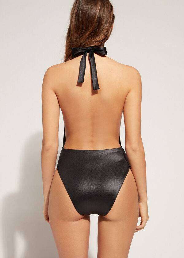 costume da bagno intero milano calzedonia da donna nero