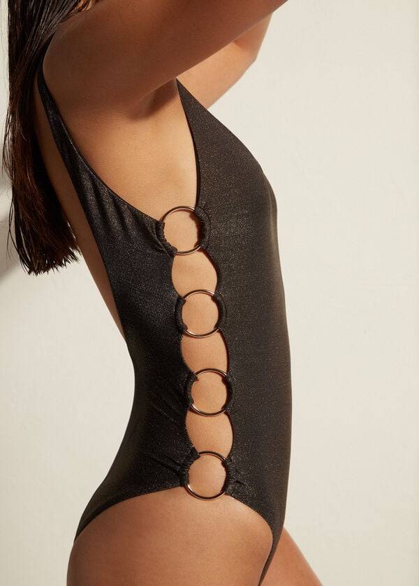costumi da bagno interi imbottiti neri da donna calzedonia hollywood