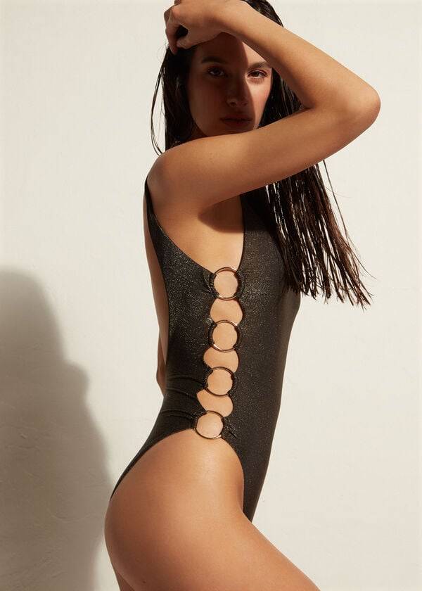 costumi da bagno interi imbottiti neri da donna calzedonia hollywood