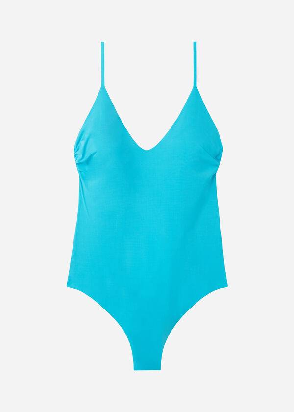 costumi da bagno interi imbottiti da donna calzedonia indonesia color turchese