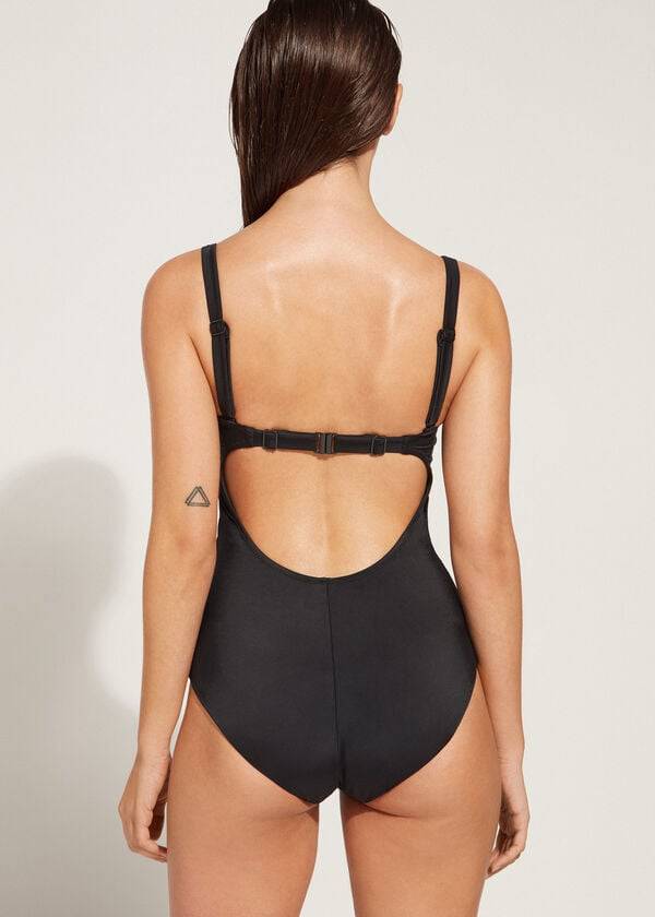 costume da bagno intero imbottito calzedonia roma da donna nero