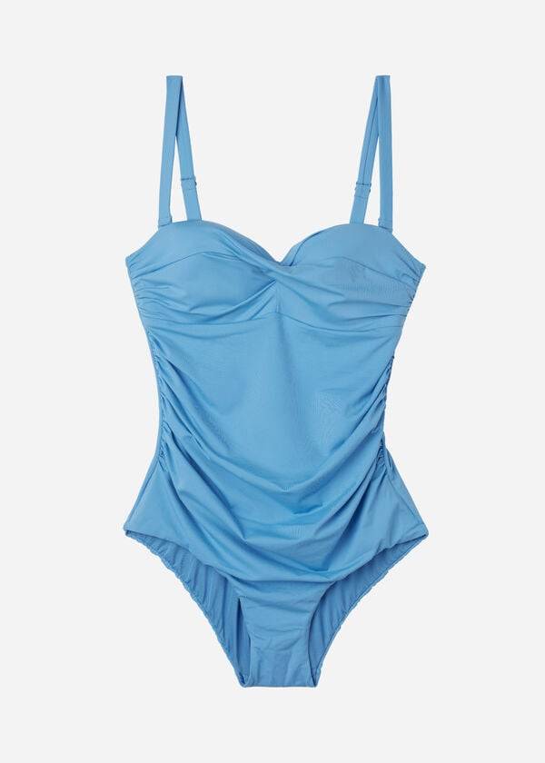 costume da bagno intero imbottito calzedonia roma da donna blu