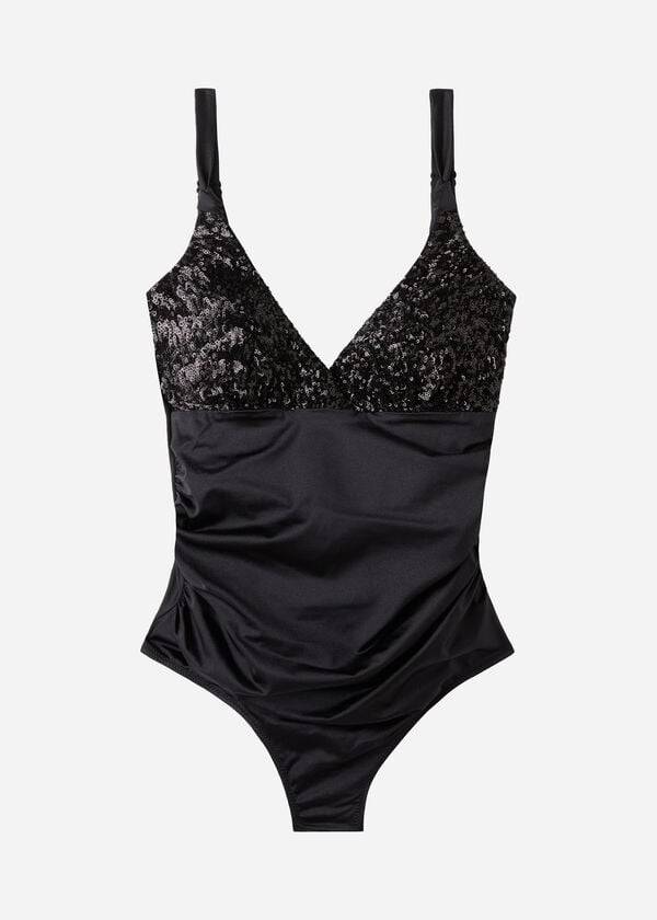 calzedonia costume intero imbottito effetto modellante cannes donna nero